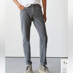 Todd Snyder SLIM FIT 5-POCKET CORDUROY PANT IN SLATE GREY